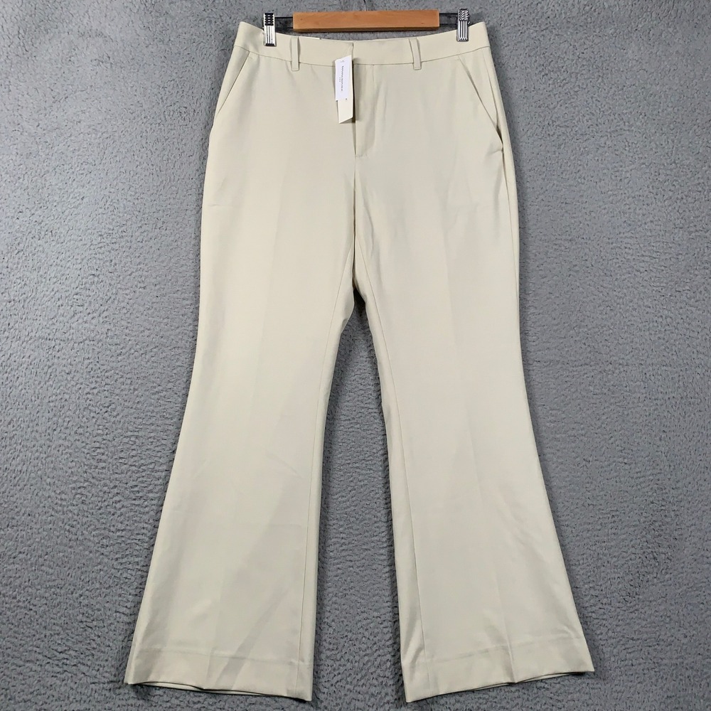Banana Republic Bootcut Sculpted Stretch Pant Women 8 Petite Beige High-Rise New